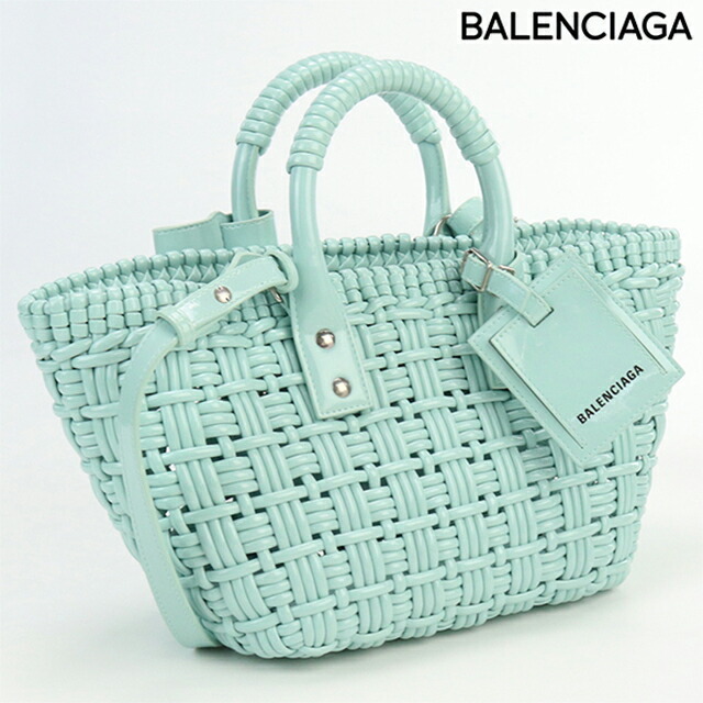  б/у Balenciaga большая сумка женский бренд BALENCIAGA Bistro XS корзина полиуретан 671342 голубой сумка 