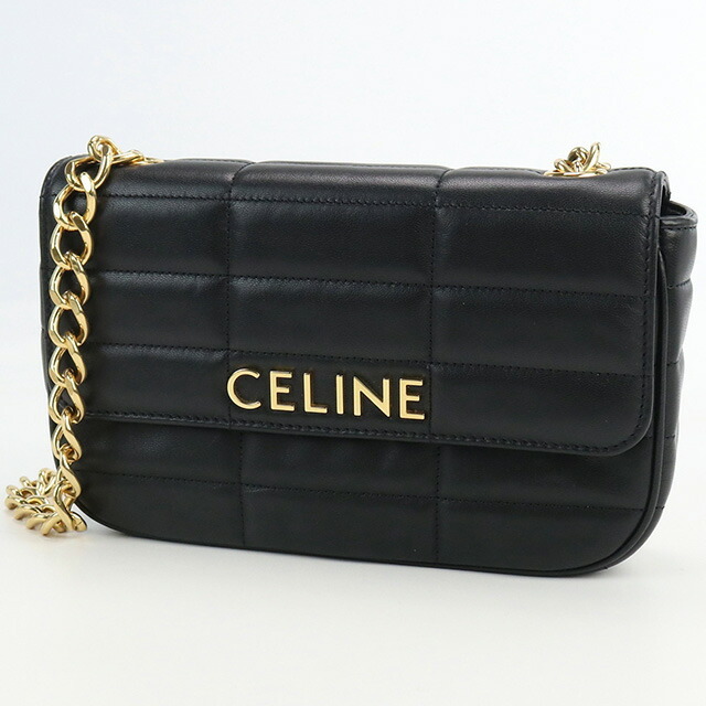 中古 セリーヌ ショルダー レディース ブランド CELINE マトラッセモノクローム チェーン 11127 3EPZ 38NO ブラック_画像3