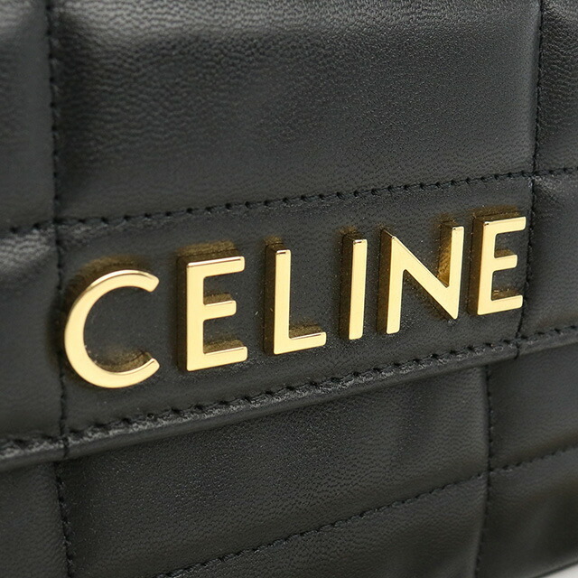 中古 セリーヌ ショルダー レディース ブランド CELINE マトラッセモノクローム チェーン 11127 3EPZ 38NO ブラック_画像8