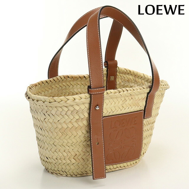 中古 ロエベ カゴバッグ レディース ブランド LOEWE バスケットバッグ スモール ヤシの葉 327.02.S93 ブラウン