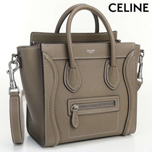 中古 セリーヌ ハンドバッグ レディース ブランド CELINE ラゲージナノ レザー 189243DRU.09SO ブラウン