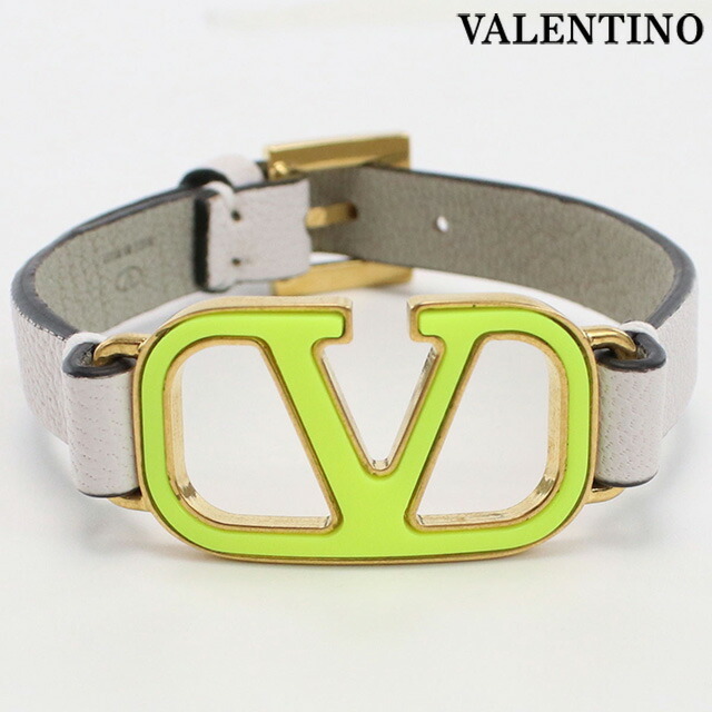 中古 ヴァレンティノ ブレスレット レディース ブランド VALENTINO ブレスレット レザー TW0Ｊ0C44ACY ホワイト