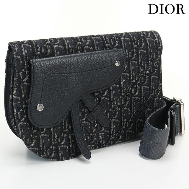 中古 クリスチャンディオール ボディバッグ レディース ブランド Christian Dior サドルショルダー 1ADPO095 ブラック