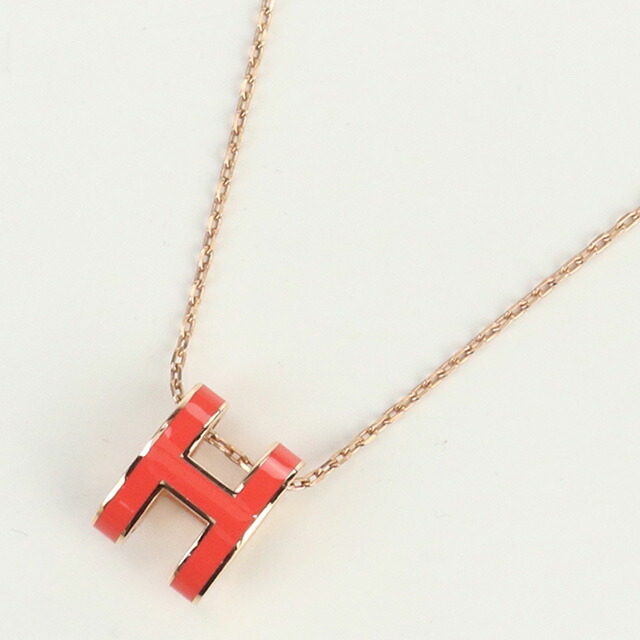 中古 エルメス ネックレス レディース ブランド HERMES ポップアッシュ ネックレス ピンク アクセサリー_画像2