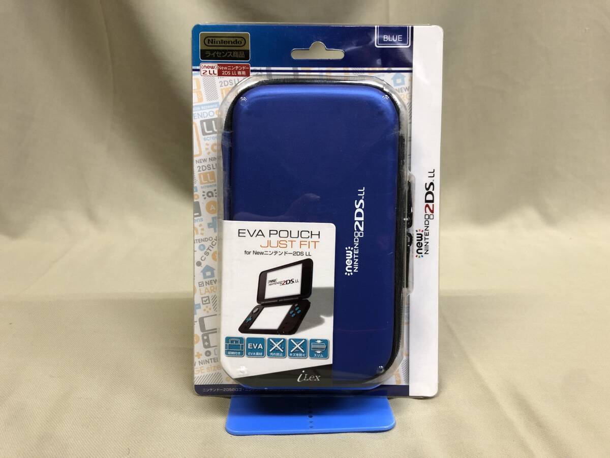 new Nintendo 2DS LL ポーチ　EVA POUCH JUST FIT for New ニンテンドー2DS LL ブルー_画像1