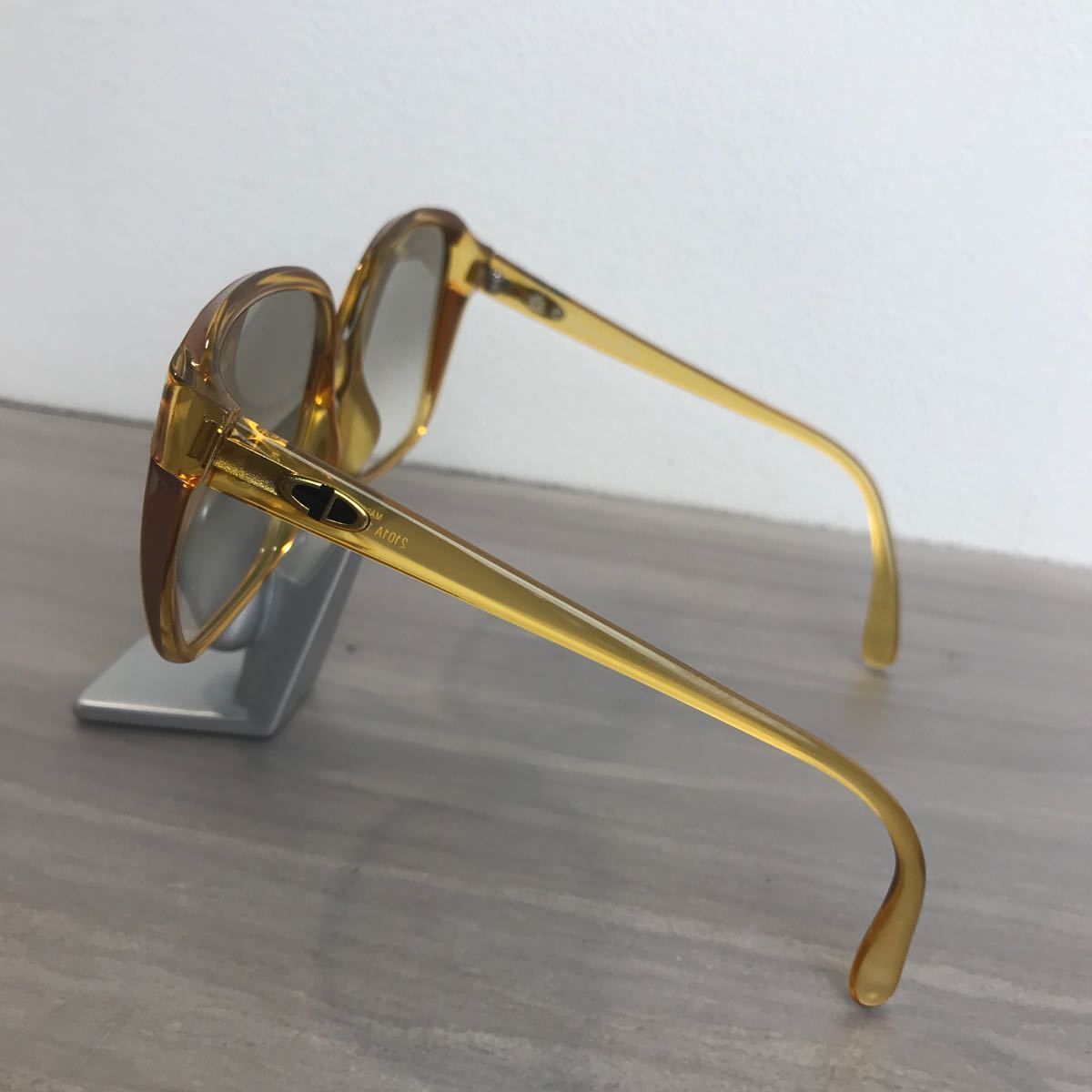 Christian Dior ディオール サングラス 眼鏡 メガネ レディース イエロー系 オレンジ系 フルリムフレーム 231211_画像4