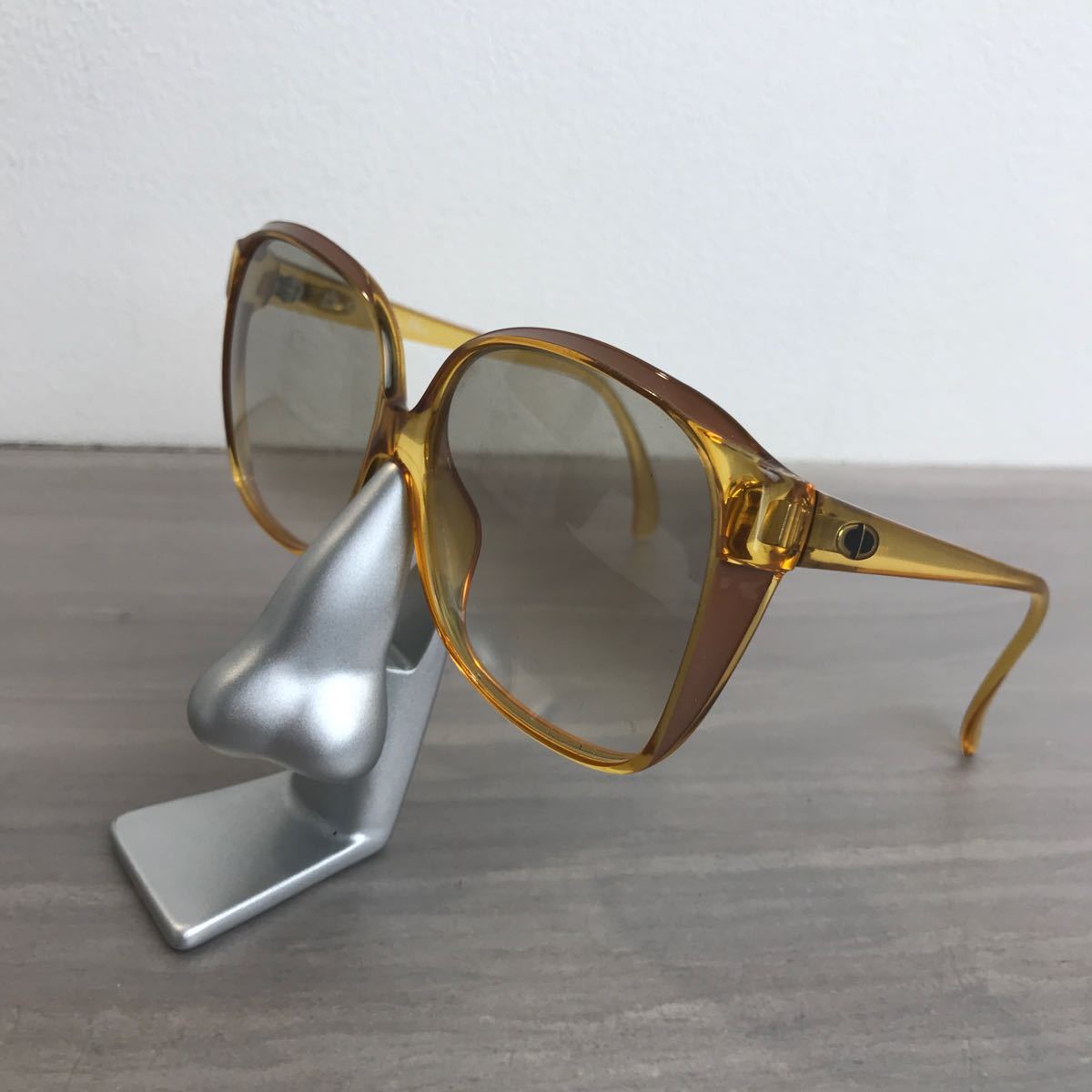 Christian Dior ディオール サングラス 眼鏡 メガネ レディース イエロー系 オレンジ系 フルリムフレーム 231211_画像2