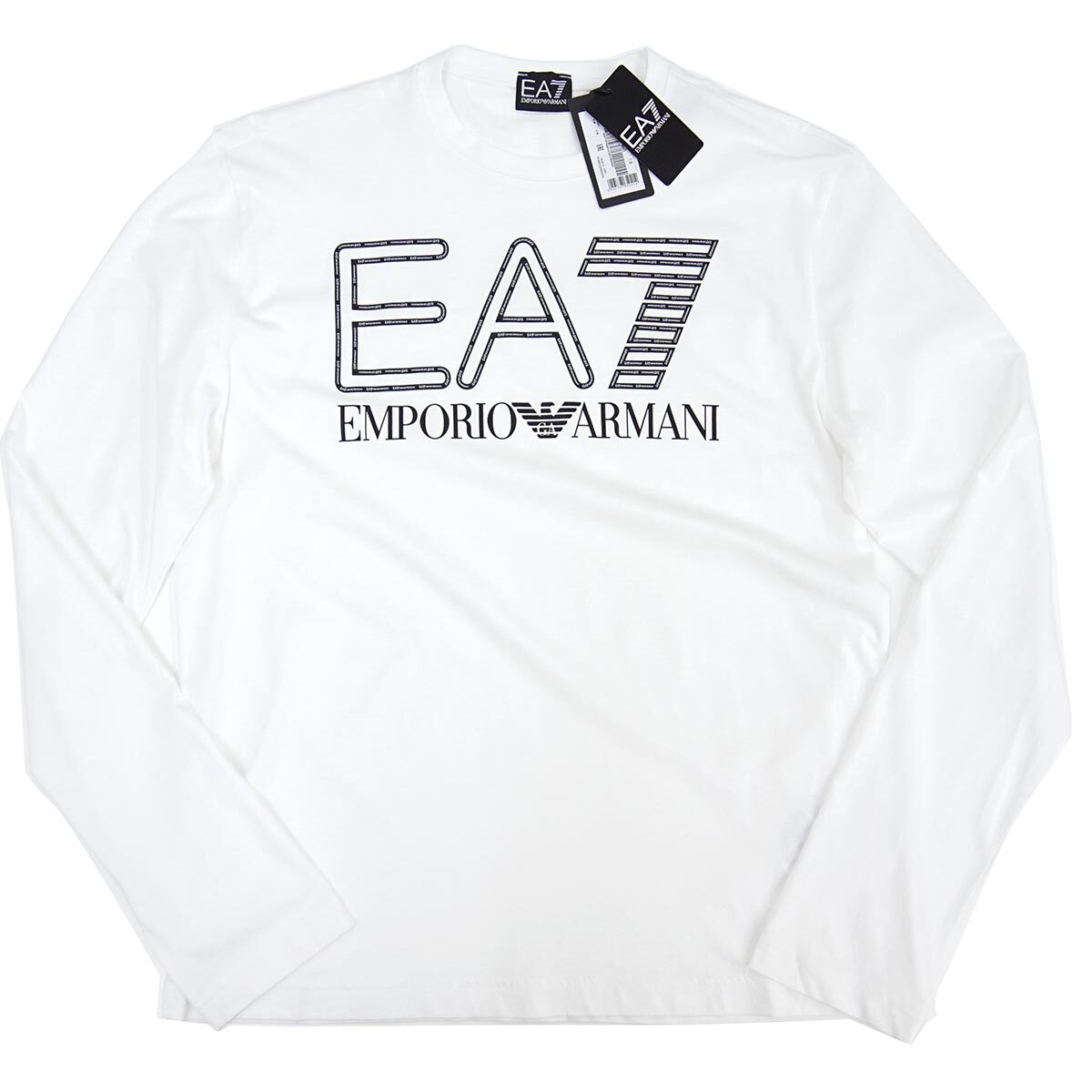 [新品]EA7 エンポリオ アルマーニ【XL(日本XXL)】国内正規品 長袖Tシャツ ロングT ロゴの中にも小さなロゴ EMPORIO ARMANI 白【送料185円】_画像9