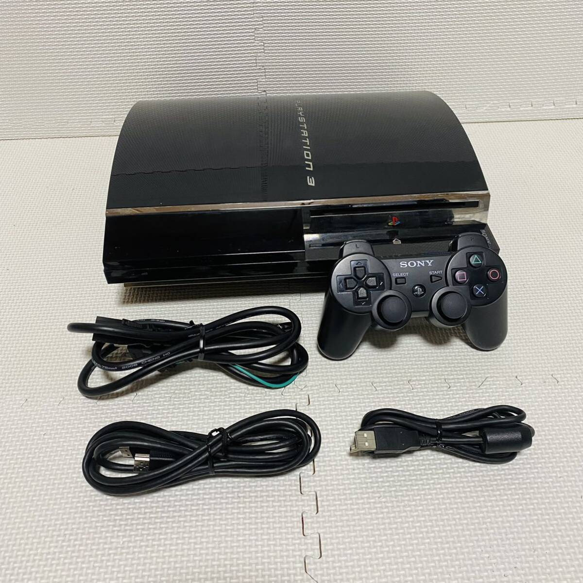 k 1円☆ PS3 60GB CECHA00 FW:3.73 SONY プレステ3 初期型 プレイステーション PlayStation 本体 コントローラ DUALSHOCK PS2 _画像1