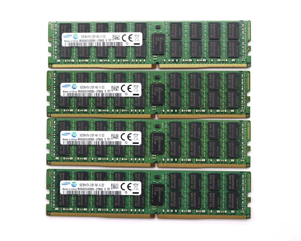 ◇Samsung 16GBx4枚セット64GB分 PC4-2133P-R DDR4 Registered ECC 2Rx4 DELL T5810/7810/7910 hp Z440/640/840等対応_画像1