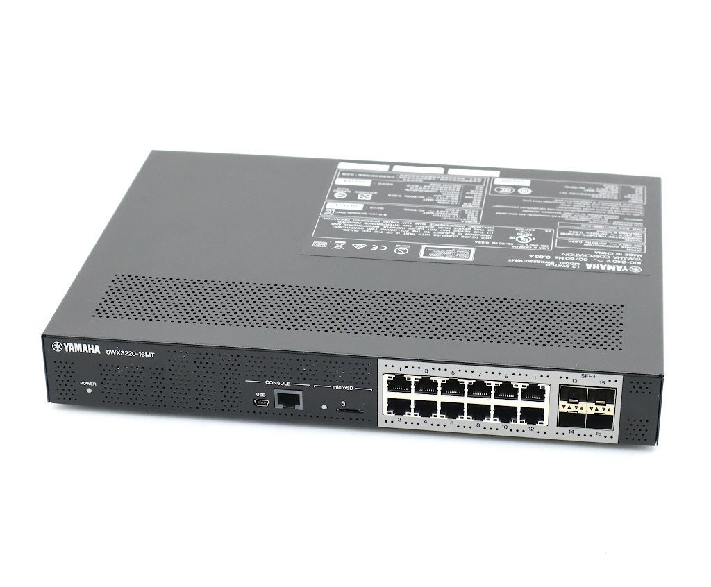 YAMAHA SWX3220-16MT 12 port 10gbase-T 4 port 10GbE SFP+ slot installing L3 switch Rev.4.02.15 setting the first period . settled 