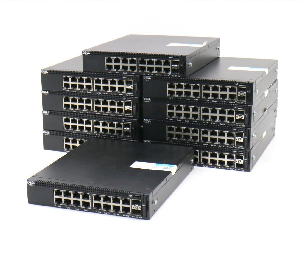 【10台セット】DELL Networking X1018 16ポート1000BASE-T 2ポートSFPスロット搭載L2スイッチ VLAN等対応 Ver.3.0.0.82 設定初期化済_画像1