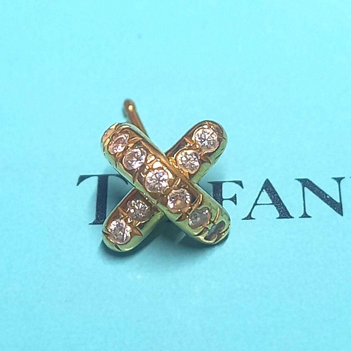 Tiffany&Co. ティファニー クロスステッチ ピアス K18 750 3P ダイヤ ピアス 片方 片耳 ゴールド