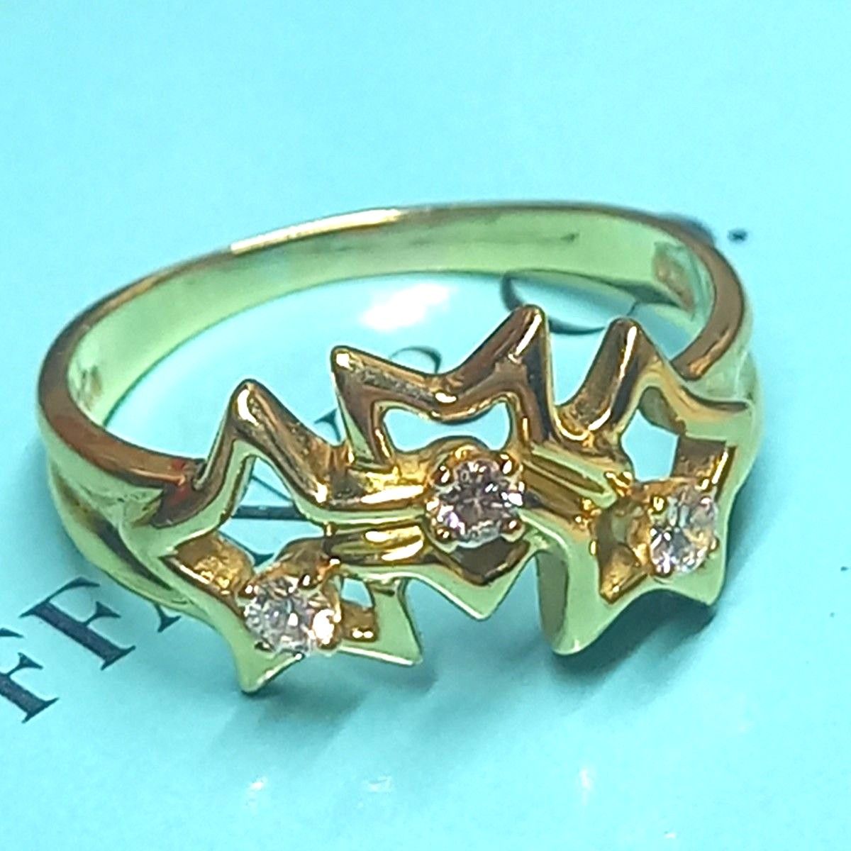 良品 Tiffany&Co ティファニー トリプルスター ダイヤ リング 良品 Tiffany&Co ティファニー トリプルスター ダイヤ リング