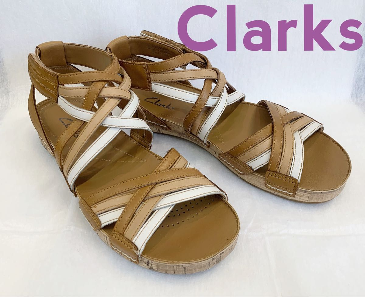 クラークス Clarks 未使用UK3ほぼ新品 サンダル22cm程レディース美品