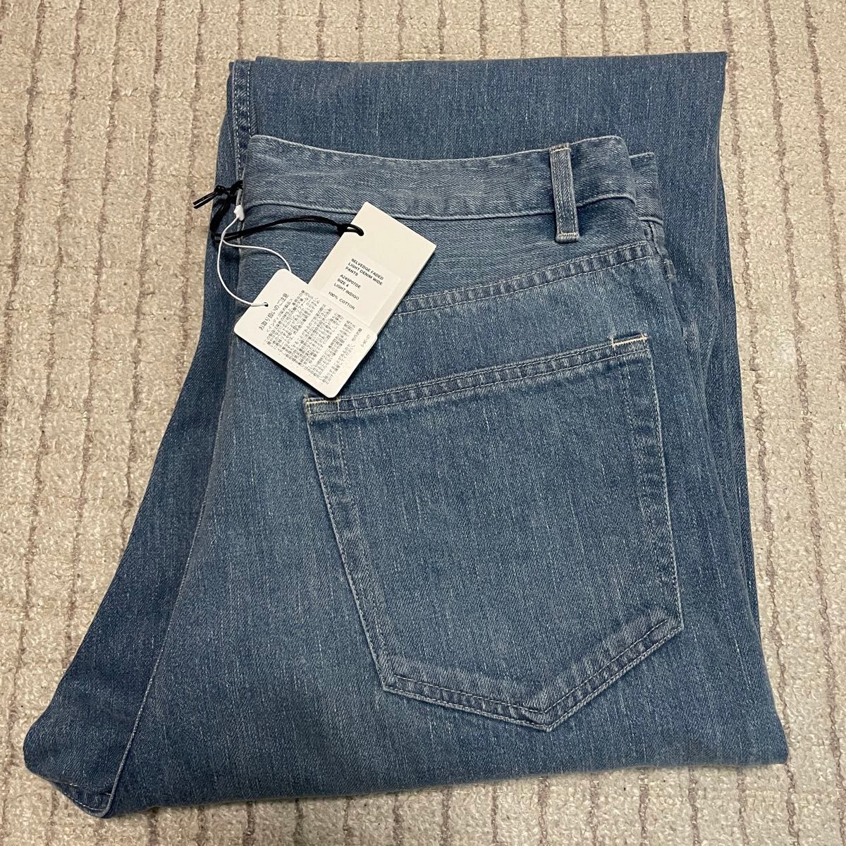 AURALEE SELVEDGE FADED LIGHT DENIM WIDE PANTS size 4 AURALEE SELVEDGE FADED LIGHT DENIM WIDE PANTS size 4