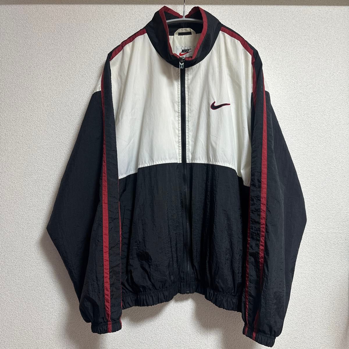 Lサイズ NIKE ビンテージ ナイキ ナイロンジャケット 90s デカロゴ ビッグスウォッシュ 