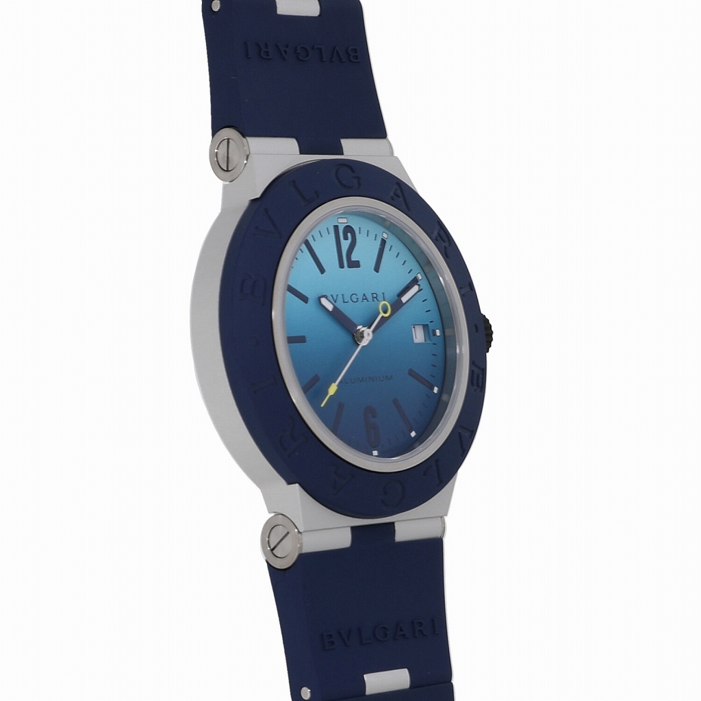 ブルガリ アルミニウム カプリ 1000本限定 103815 ブルー メンズ 新品 送料無料 腕時計_画像3
