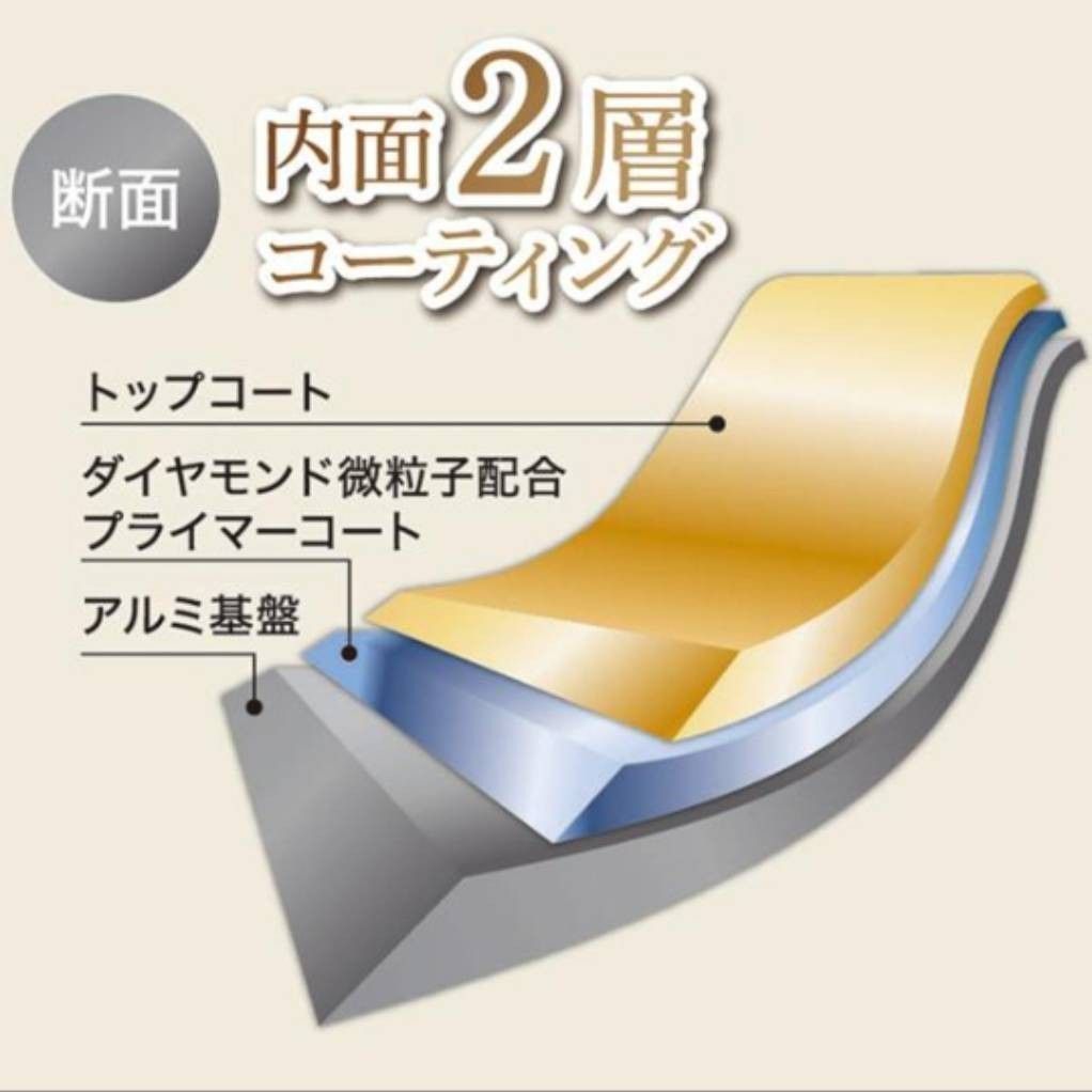 【ガスコンロ/IH】ダイヤモンドコーティング深型フライパン22cm【翌日発送】