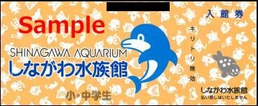 ◆00-01◆しながわ水族館 小・中学生入館券 1枚-E◆_画像1