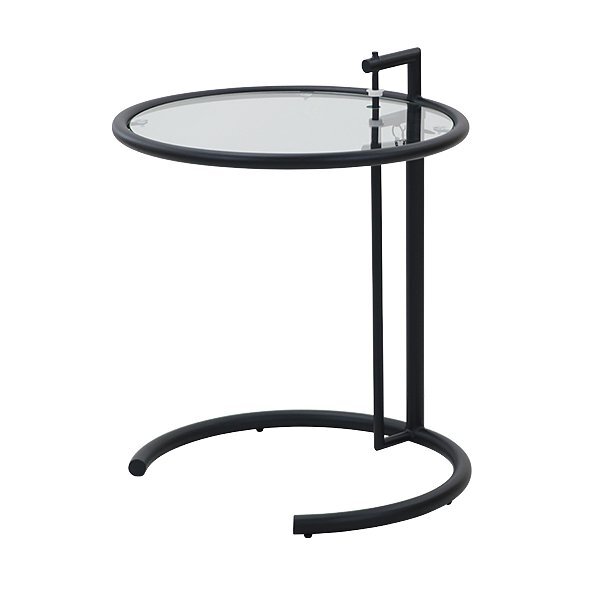 送料無料 アイリーンテーブル アイリーングレイ サイドテーブル 約W51×約D51×約H63~95cm 高さ調節 デザイン家具 おしゃれ ブラック