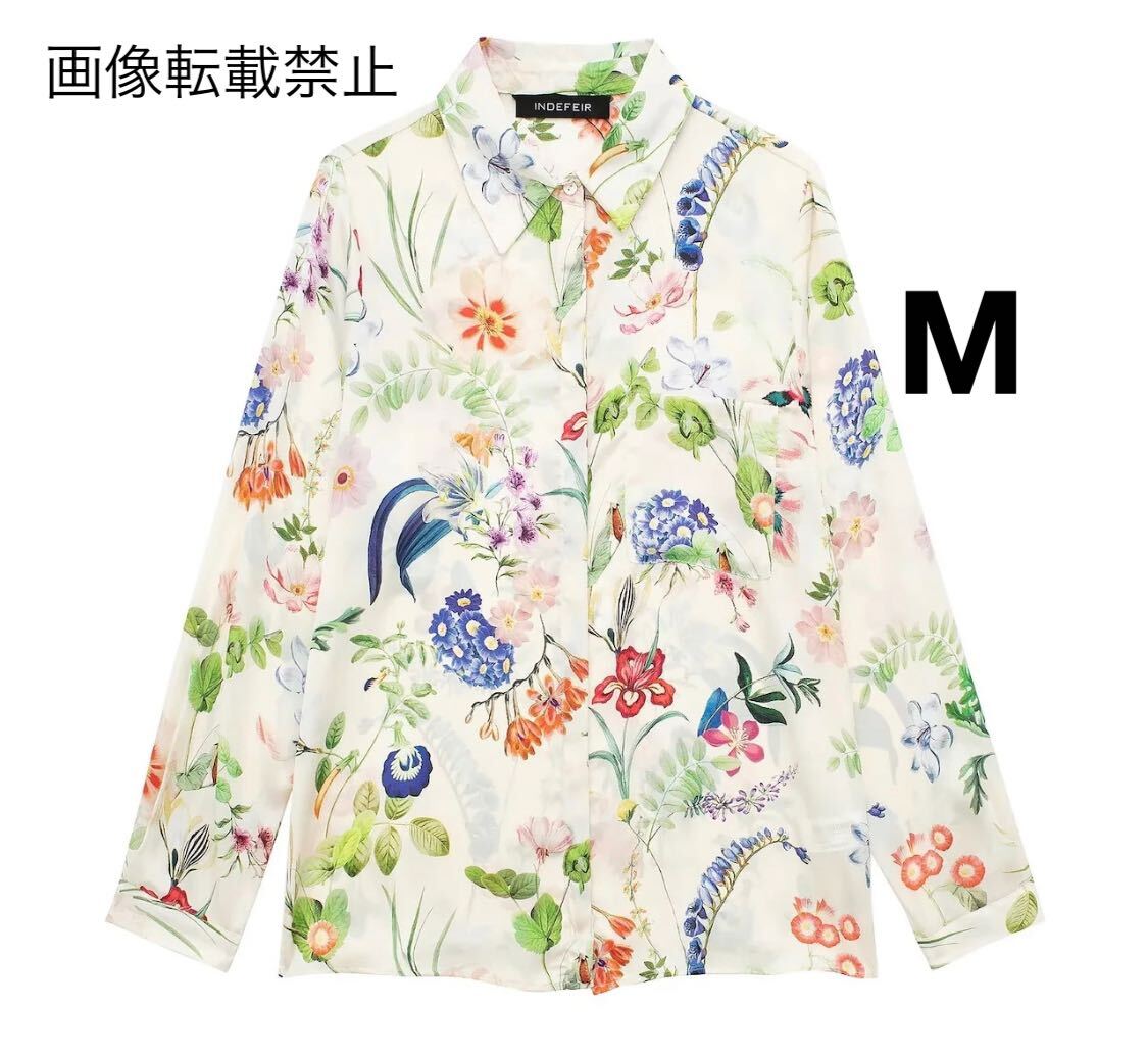 vintage ヴィンテージ レトロ フラワー 花柄 シャツ ブラウス トップス Mサイズ レディース★ZARA 好きな方に★2024 春新作 新品未使用★_画像1