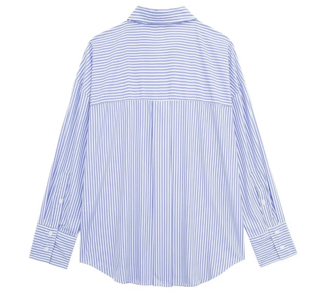 vintage ヴィンテージ レトロ ストライプ 柄 シャツ ブラウス トップス Sサイズ レディース★ZARA 好きな方に★2024 春新作 新品未使用★_画像2