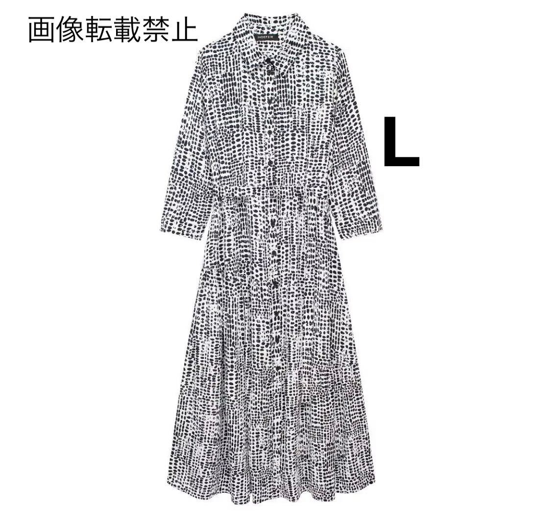 vintage ヴィンテージ レトロ プリント 柄 ロング シャツワンピース Lサイズ レディース★ZARA 好きな方に★2024 S/S 春新作 新品未使用★_画像1