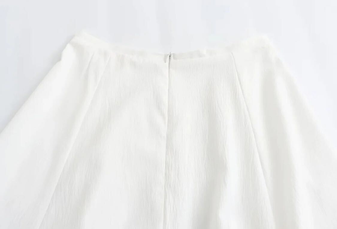 white vintage ヴィンテージ レトロ ロング フレアスカート ボトムス Mサイズ レディース★ZARA 好きな方に★2024 春新作 新品未使用★_画像7