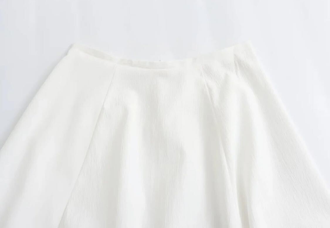 white vintage ヴィンテージ レトロ ロング フレアスカート ボトムス Mサイズ レディース★ZARA 好きな方に★2024 春新作 新品未使用★_画像3