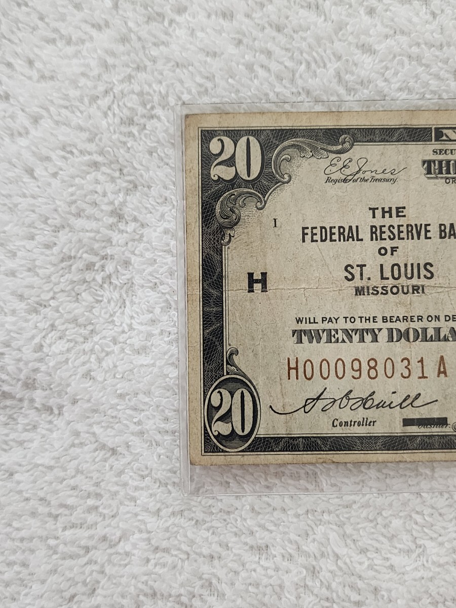 * rare * America cent Lewis 20 dollar old note foreign note world paper money district Bank 