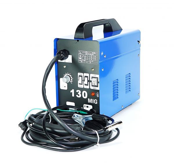 * newest! gas un- necessary . semi-automatic welding machine MIG130 single phase 100V specification blue! iron * stain .. family also easy . welding! long torch cable specification *h