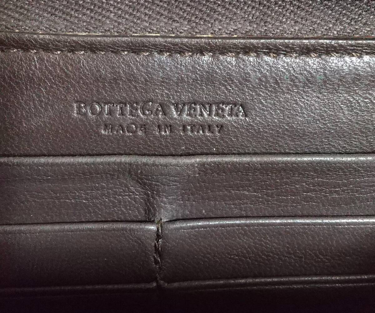 【良品】BOTTEGA.VENETA（ボッテガヴェネタ）イントレチャート/ラウンドファスナーレザー長財布/正規品_画像8