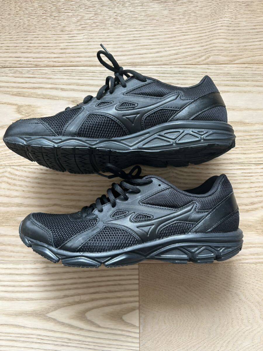  anonymity distribution free postage * unused MIZUNO WAVE RIDER black 27cm Mizuno wave rider ue-b rider shoes sneakers running junior high school student going to school commuting 