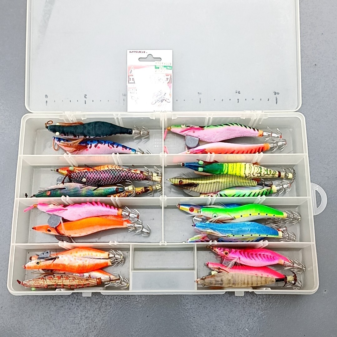 エギ 26個セット+エギングスナップ ケース入り まとめて エギング エギセット 餌木 イカ釣りルアー 釣具 釣り具 アオリイカ ルアーセット