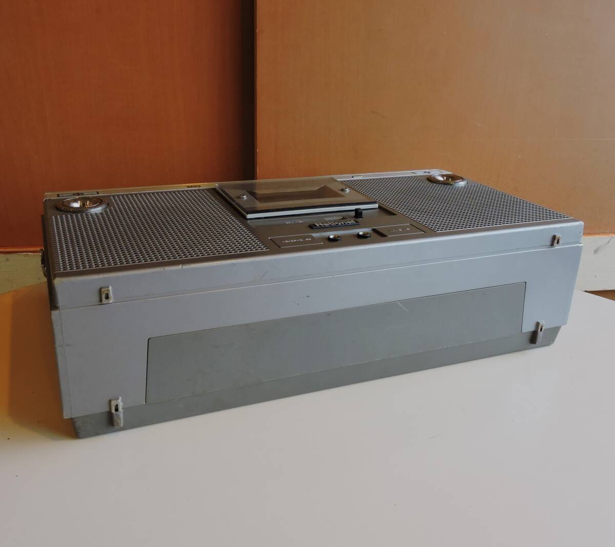 70s National ラジカセ RX-5300 「飛び越しMAC」整備済 動作品 良音 取説 /ハイポジ・カセットテープ/電池型コインケース 付属 ナショナル_画像8
