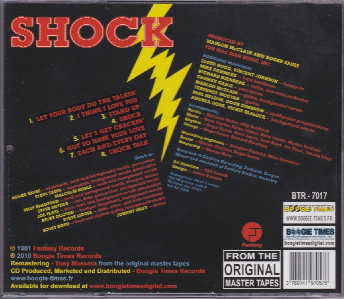 80sファンク■SHOCK / same (1981) レア廃盤 U.S.ブラックディスクガイド掲載作!! amazonにて5,500円販売中!! 世界唯一のCD化盤!! 入手困難_画像2