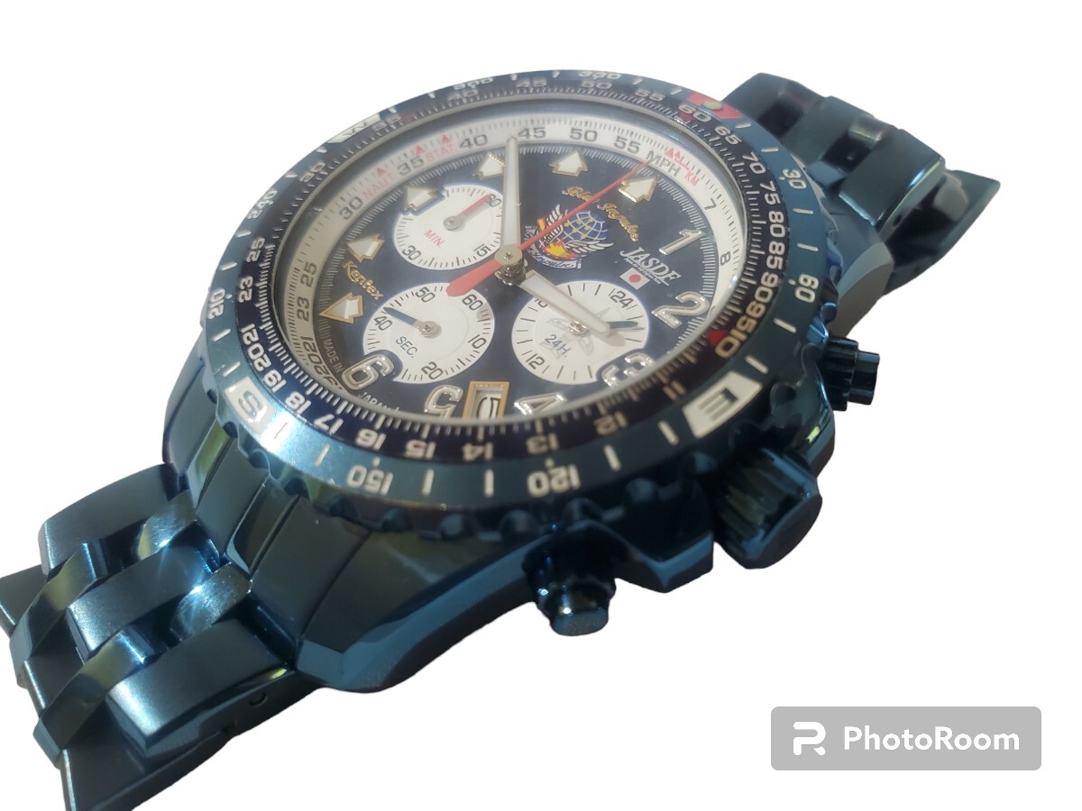 Kentex ケンテックス S683M JASDF 航空自衛隊 松島基地 第4航空団 クォーツ クロノグラフ メンズ ブルーインパルス 腕時計 の画像3