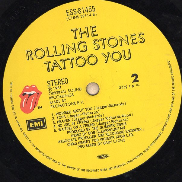 THE ROLLING STONES[TATOO YOU]LP_画像7