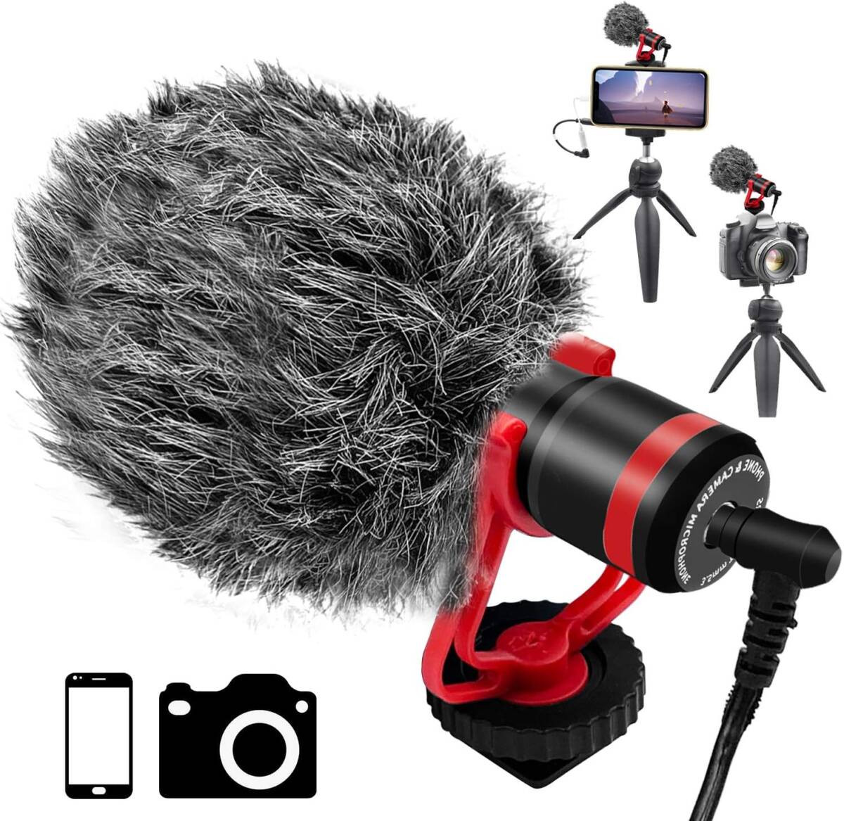 日常使い 商品 高音質スマホカメラマイク DSLR用 インタビューマイクiPho_画像1