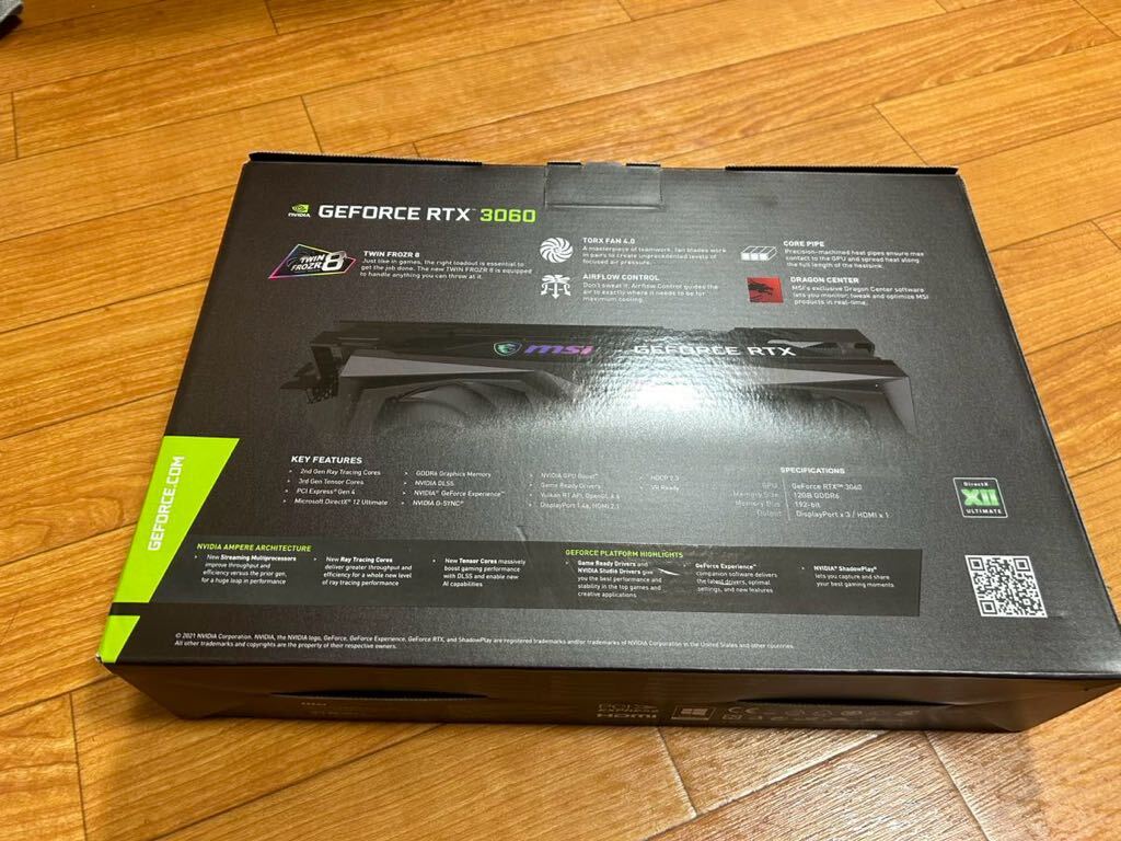 中古 正規 MSI GeForce RTX 3060 GAMING X 12G 動作確認済みの画像2