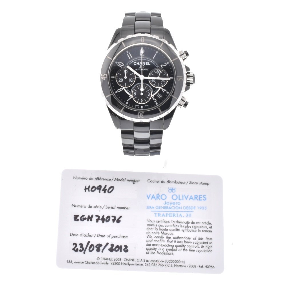  Chanel CHANEL H0940 J12 ceramic chronograph self-winding watch men's superior article written guarantee attaching .Q#129565
