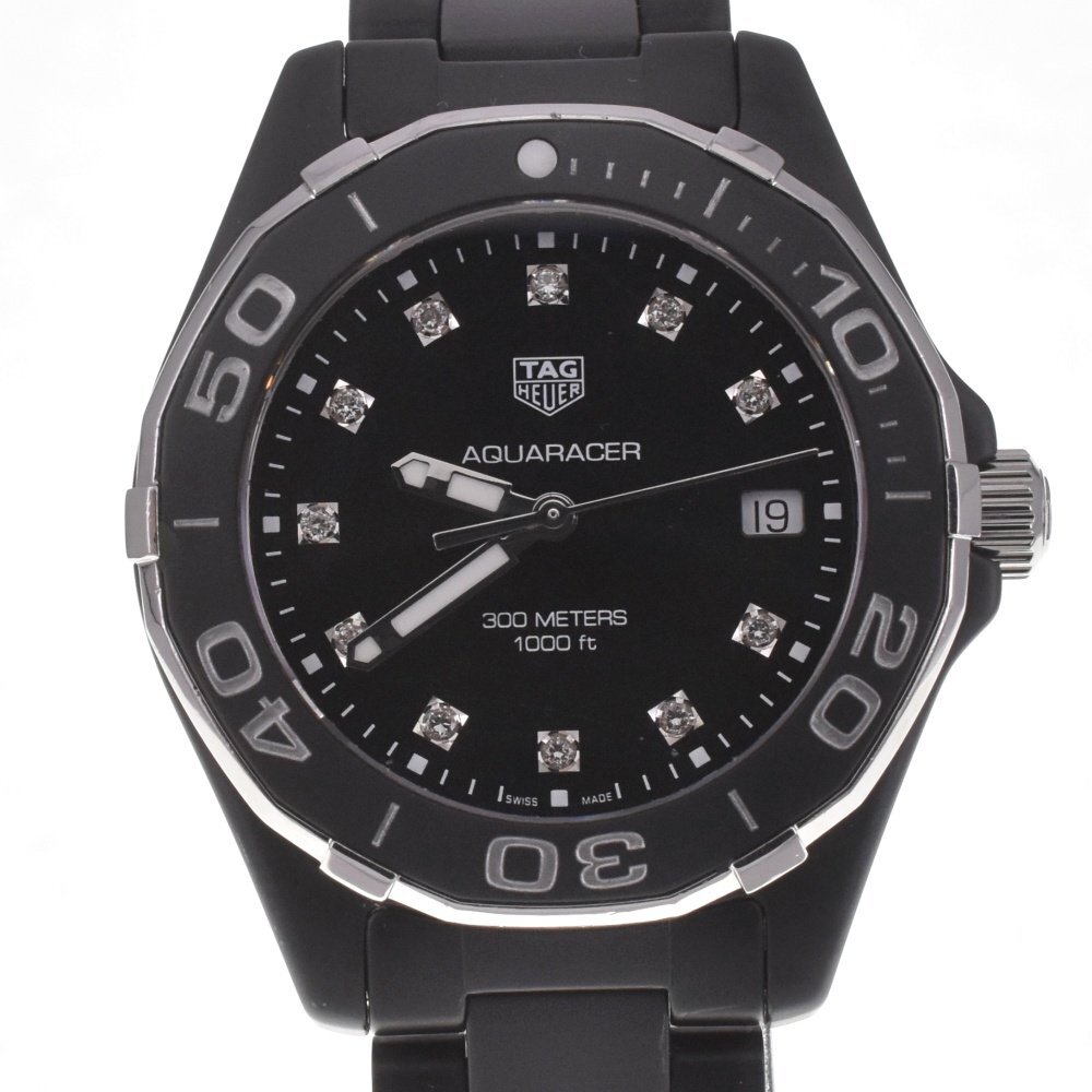 タグホイヤー TAG HEUER WAY1397.BH0743 アクアレーサー 11Pダイヤモンド クォーツ レディース 良品 箱付き Q#129974