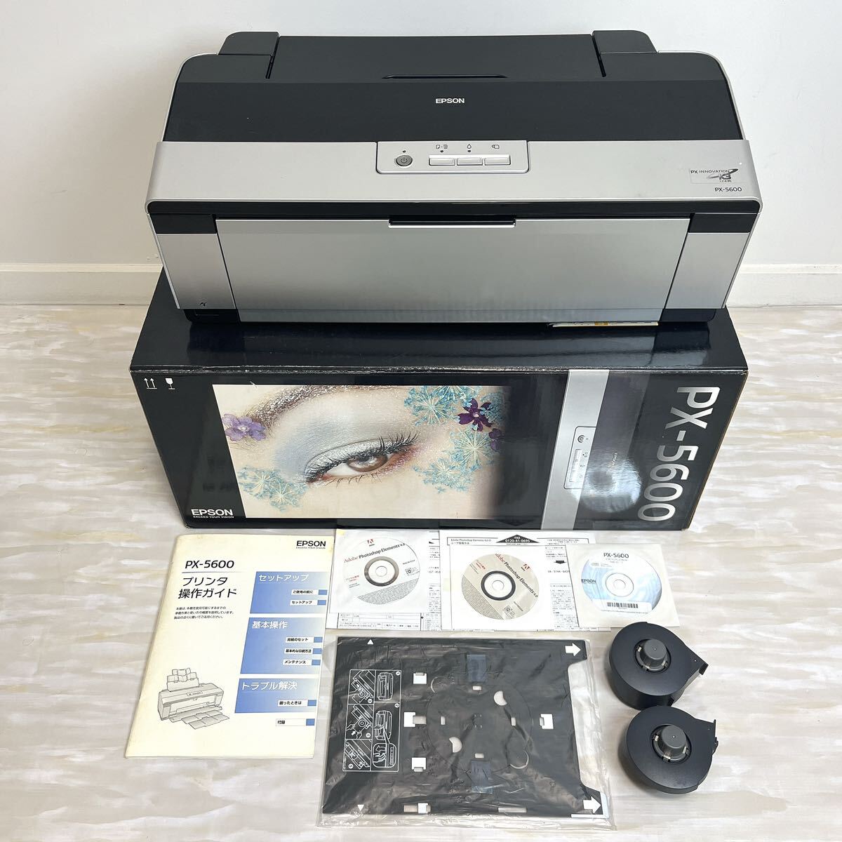 付属品充実 インク4色交換済 EPSON エプソン A3ノビ対応 インクジェットプリンタ PX-5600 現状渡し_画像1