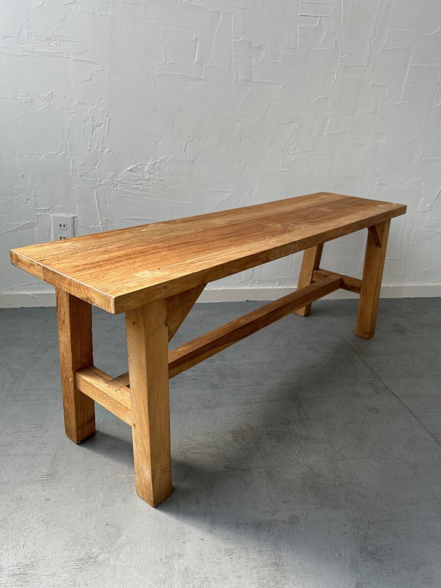  cheeks natural wood . taking place . wooden bench | for searching - natural Northern Europe old tool table natural material element . marks lie Cafe Vintage length chair 