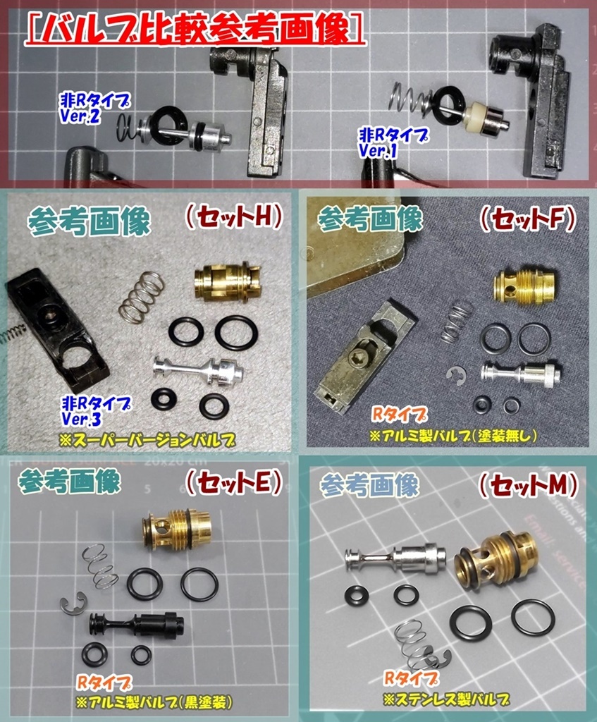 WA セットF 1911 ハイキャパ Rタイプ アルミバルブ（塗装無し） 放出バルブ用Oリング ウエスタンアームズ ガスブロ ガスガン の画像2