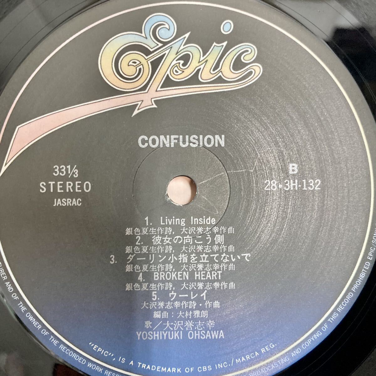 【極美品】Confusion コンフュージョン / 大沢誉志幸 【LP アナログ レコード 】_画像5