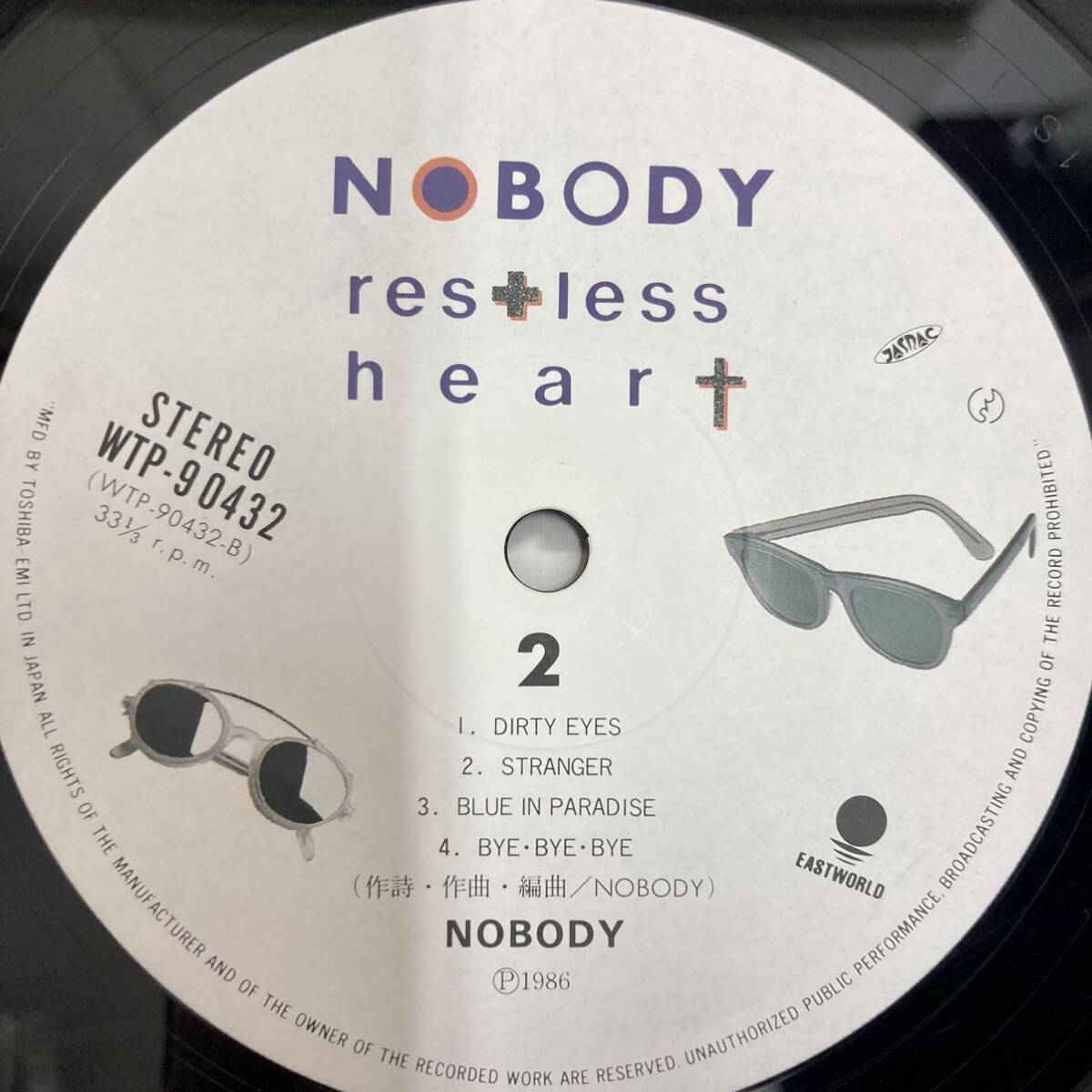 【美品 帯付き】 Restless Heart レストレス・ハート / Nobody ノーバディ 【LP アナログ レコード 】_画像5