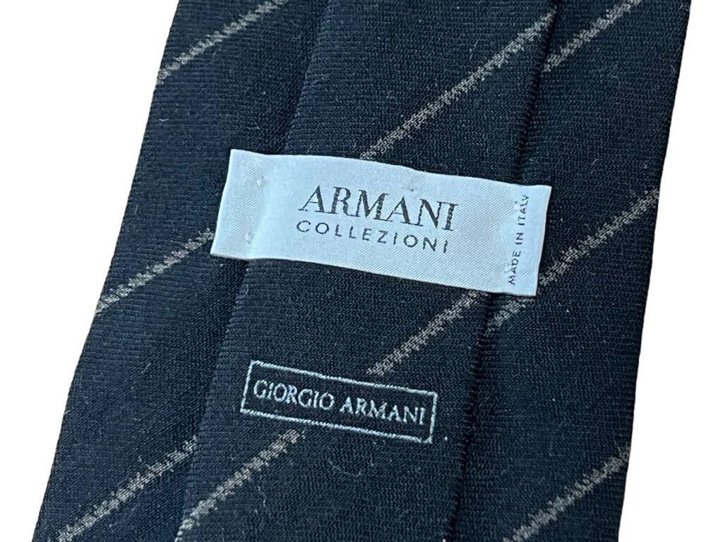 ５０【送料無料】ARMANI/アルマーニ レンジメンタル柄ウールネクタイ /結婚式、入学式、卒業式、パーティー、二次会、イタリア製_画像3