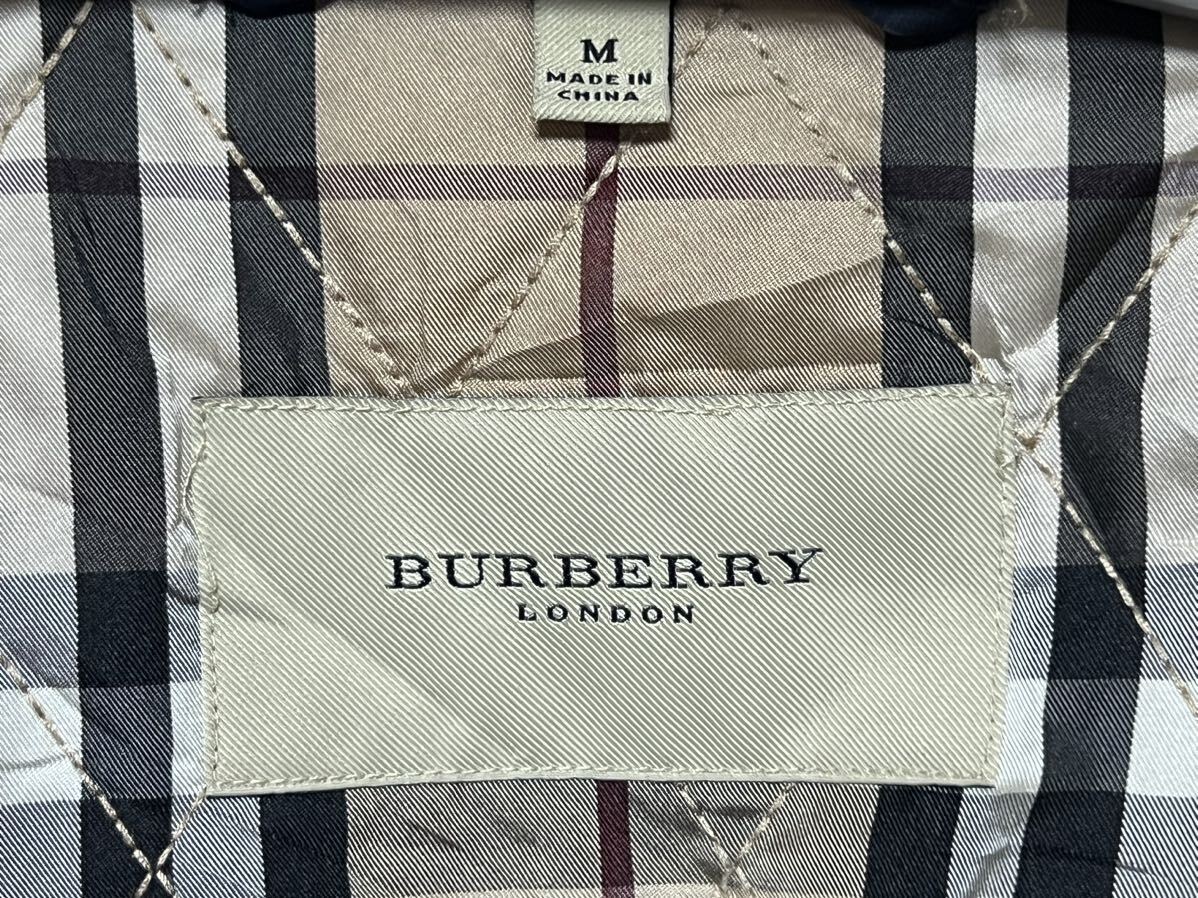 【良品】BURBERRY バーバリー 胸刺繍 ノバチェックライナー スイングトップ ブルゾン Mサイズ ネイビー の画像7